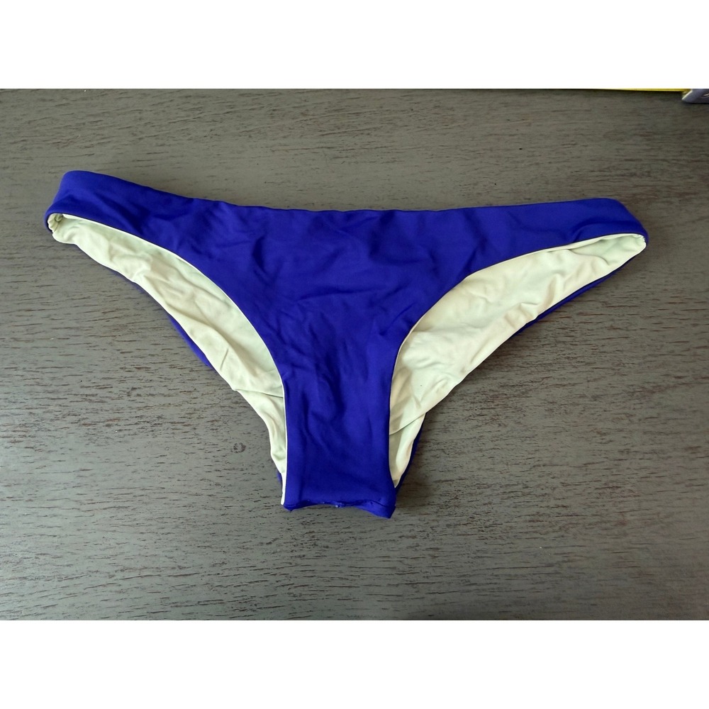 L*Space Bitsy Cut Bikini Bottom Cobalt Blue Ruched Cheeky XS NWOT
